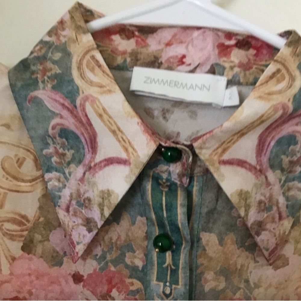 Zimmermann Multicolor Floral Collared Shirt